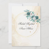 緑の光フローラ、葉イスラム教結婚徒 招待状 (裏面)