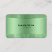 緑の光沢のある金属デザイン – ステンレス鋼の外観 名刺 (正面)