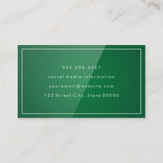 緑の光沢の背景 名刺 (裏面)