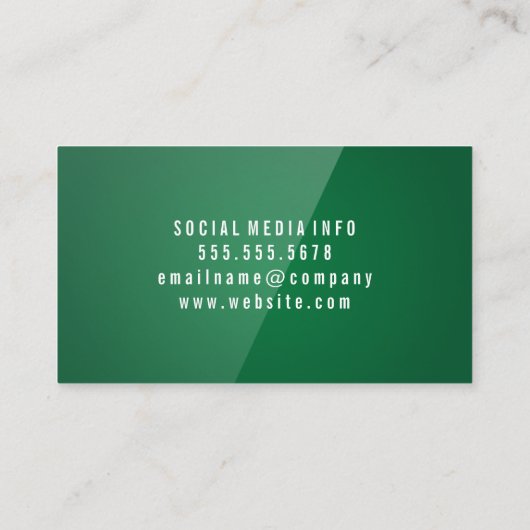 緑の光沢 名刺 (裏面)