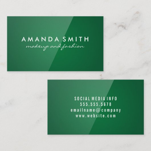 緑の光沢 名刺 (正面/裏面)