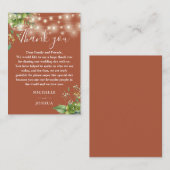 緑の光 テラコッタ ウェディング サンクス プレイスカード (正面/裏面)