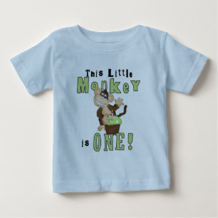 緑の党猿の第1誕生日のTシャツおよびギフト ベビーTシャツ