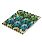 緑の六角形のキルト、ティール（緑がかった色） + タン タイル (側面)