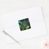 緑の円とモノグラムの濃淡 スクエアシール (封筒)