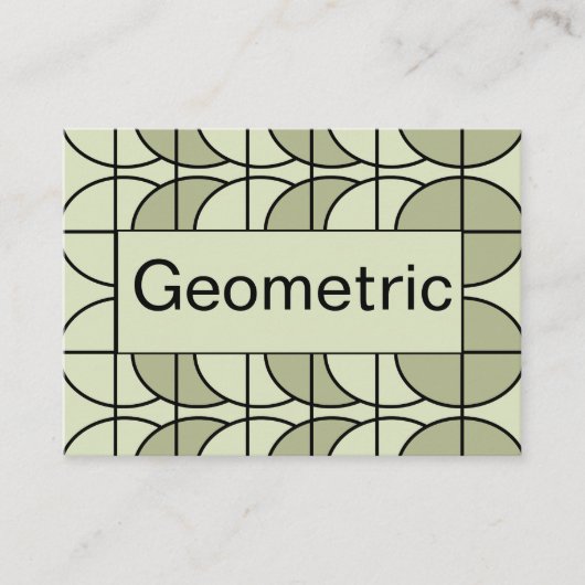 緑の円のジオメトストライプリ 名刺 (正面)