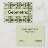 緑の円のジオメトストライプリ 名刺 (正面/裏面)