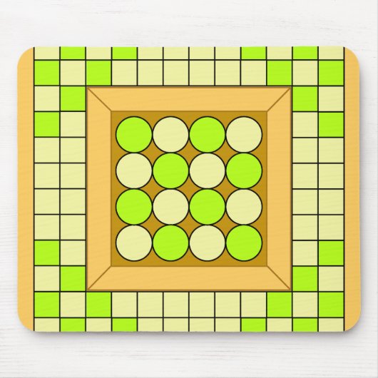 緑の円パターン マウスパッド (正面)