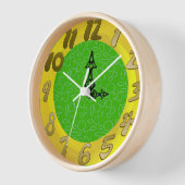 緑の円ループ 壁時計 (傾斜)