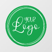 緑の円形背景にカスタムロゴ ウィンドウサイン (シート)