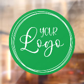 緑の円形背景にカスタムロゴ ウィンドウサイン (シート2)