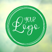 緑の円形背景にカスタムロゴ ウィンドウサイン (シート3)