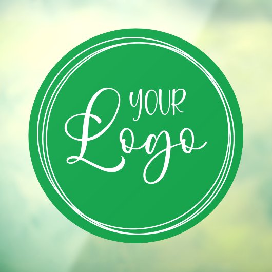 緑の円形背景にカスタムロゴ ウィンドウサイン (シート3)