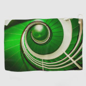 緑の円形階段 ゴルフタオル (横)