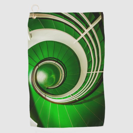 緑の円形階段 ゴルフタオル (正面)
