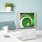 緑の円形階段 シール (デスク上のノートパソコン)