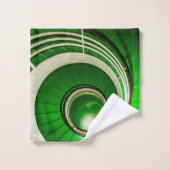 緑の円形階段 バスタオルセット (ウォッシュタオル)