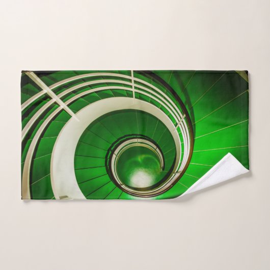 緑の円形階段 バスタオルセット (ハンドタオル)