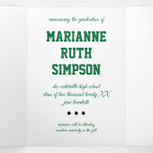 緑の円5写真の卒業 三つ折り招待状 (内部中)