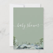 緑の冒険が荒野の赤ちゃんシャワーを開始 招待状 (裏面)