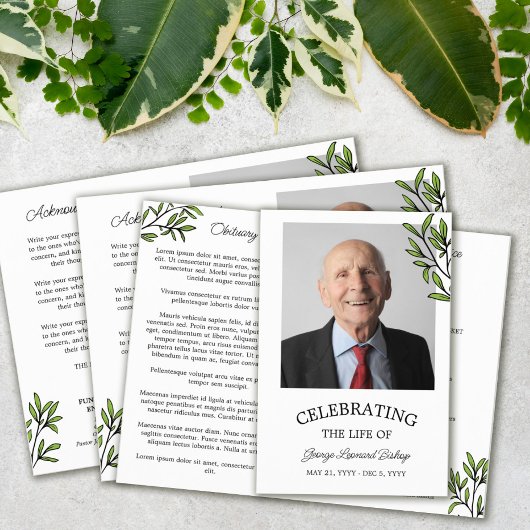 緑の写真お祝い・オブ・ライフ・葬儀