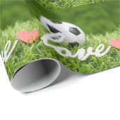 緑の写真でサッカーを愛で ラッピングペーパー (ロールコーナー)