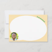 緑の写真と音声バブルのサンキューカード サンキューカード (正面)