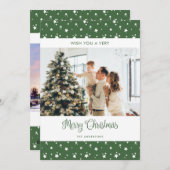緑の写真の新しいホームアドレスホリデーカード シーズンカード (正面/裏面)