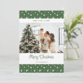 緑の写真の新しいホームアドレスホリデーカード シーズンカード (スタンド正面)