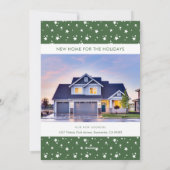 緑の写真の新しいホームアドレスホリデーカード シーズンカード (裏面)