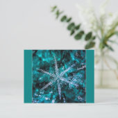 緑の写真はがき上のスノーフレーク ポストカード (スタンド正面)