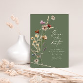 緑の写真ボホ日付フラットカードを保存 セーブザデート