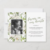 緑の写真葬儀サンキューカード サンキューカード (正面)