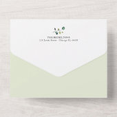 緑の写真誕生のお知らせ&サンキューカード オールインワン招待状 (裏面)