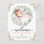 緑の写真誕生のお知らせ&サンキューポスト ポストカード (正面)