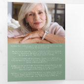 緑の写真6ページメモリアル・オーダー・オブ・サービス 三つ折り招待状 (内部最初)