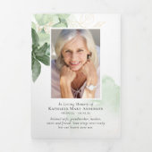 緑の写真6ページメモリアル・オーダー・オブ・サービス 三つ折り招待状 (カバー)