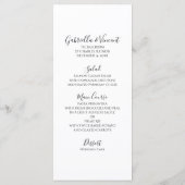 緑の冬のウェディングメニューのポインセチアと真珠 メニュー (裏面)