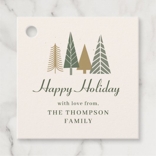 緑の冬のクリスマス フェイバータグ (正面)