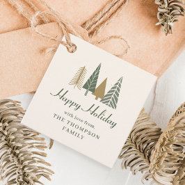 緑の冬のクリスマス フェイバータグ