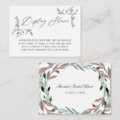 緑の冬のブライダルシャワーディスプレイシャワー エンクロージャーカード (正面/裏面)