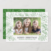 緑の冬の枝と果実 | 休日2017 シーズンカード (正面/裏面)