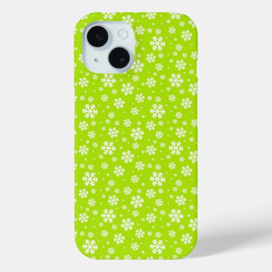 緑の冬の模様に白い雪の結晶 Case-Mate iPhoneケース (裏面)