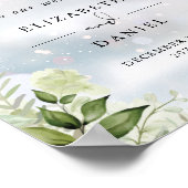 緑の冬の結婚式のウェルカムサイン ポスター (角)