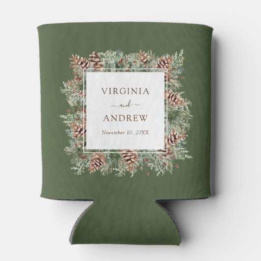 緑の冬の結婚式 缶クーラー (裏面)