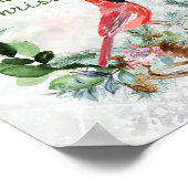 緑の冬の葉、(鳥)ショウジョウコウカンチョウの鳥のポスター ポスター (角)