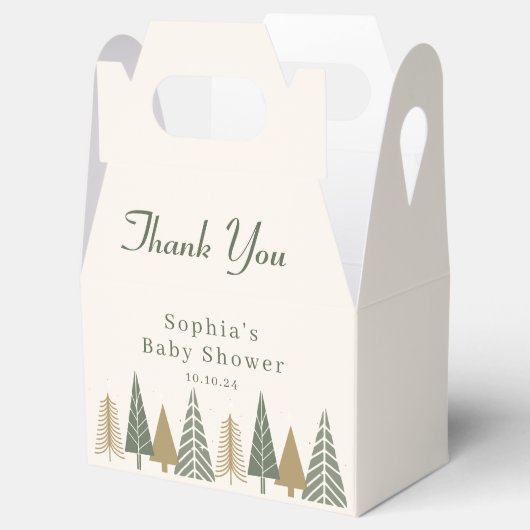 緑の冬の赤ちゃんシャワーありがとう フェイバーボックス (オープン)