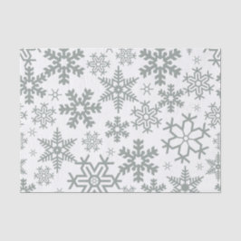 緑の冬の雪の結晶のホワイト 薄葉紙