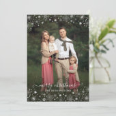 緑の冬の雪片クリスマスフォト (スタンド正面)