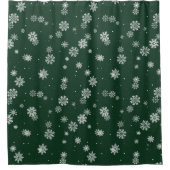 緑の冬シャワーカーテン シャワーカーテン (正面)